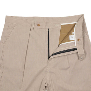 Comanche classic trousers in beige and brown stripe cotton