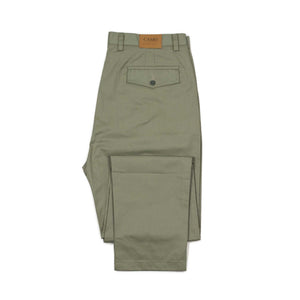 Comanche classic trousers in pale olive light cotton twill (restock)