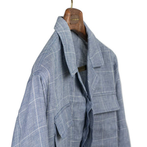 Marengo desert jacket in light blue checked linen