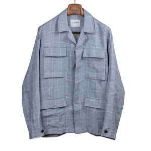 Marengo desert jacket in light blue checked linen