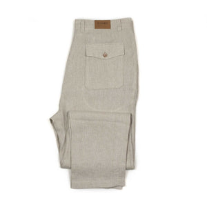 Seabiscuit wide trousers in sand linen