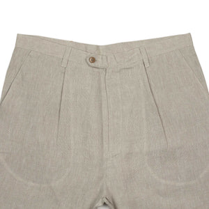 Seabiscuit wide trousers in sand linen