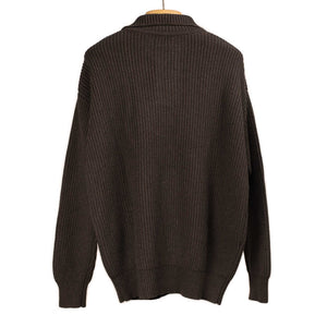 CAMO FW25 Billy chunky ribbed collared sweater in chocolate brown