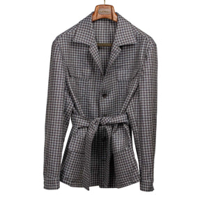 x Sartoria Carrara: field jacket in deadstock Lovat gunclub thistle tweed wool