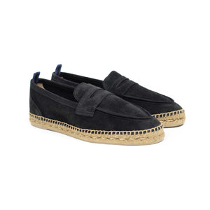 Castaner Nacho penny-loafer style espadrilles in black suede – No