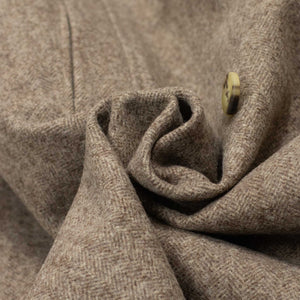 Grandad Coat in undyed beige herringbone