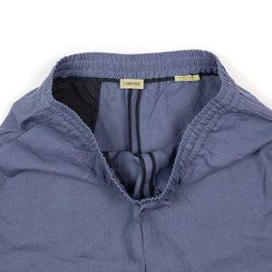Drawstring easy shorts in faded blue Belgian linen