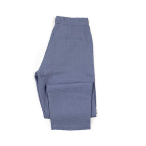 Lounge trousers in faded blue Belgian linen