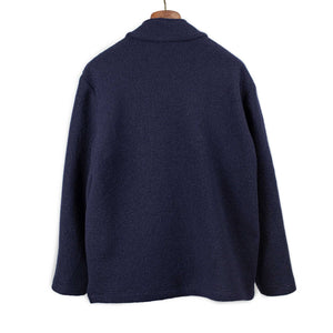 De Bonne Facture FW25 Half zipped pullover in navy boiled wool