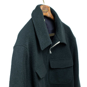 De Bonne Facture FW25 Student jacket in blue-green boiled wool