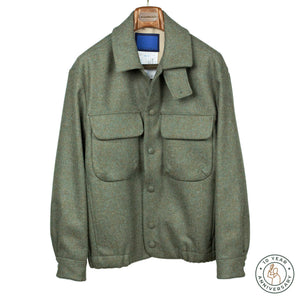 CPO jacket in sea moss green English melton wool (10th anniversary capsule)