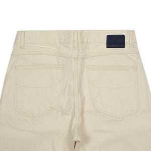 Four pocket jeans in ivory garment washed Japanese selvedge denim (restock)