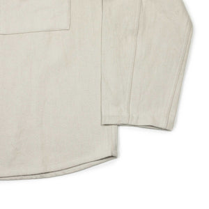 Relaxed work shirt in ecru Japanese brushed cotton