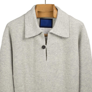 Smock sweater in heather grey heavyweight wool and cashmere