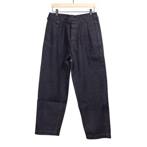 Document Double pleated trousers in rinsed denim – No Man Walks Alone