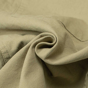 Drawstring easy pants in khaki cotton