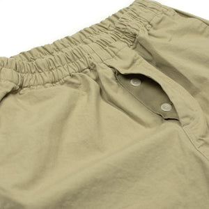 Drawstring easy pants in khaki cotton
