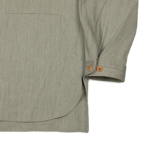 Single pocket over shirt in grey birdseye linen viscose