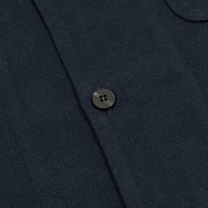 Short sleeve shirt jacket navy cotton pique