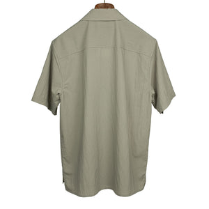 Camp collar shirt in greige Japanese nylon blend