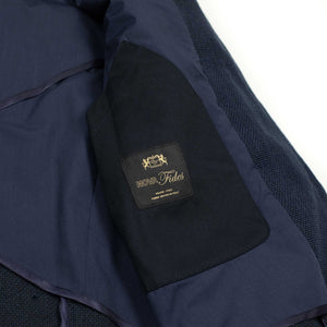 CPO jacket in navy Italian cotton blend hopsack