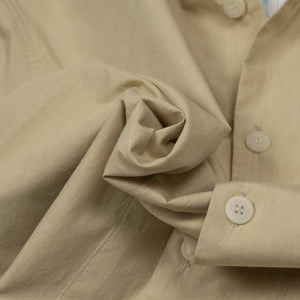 Capri collar shirt in beige typewriter cotton