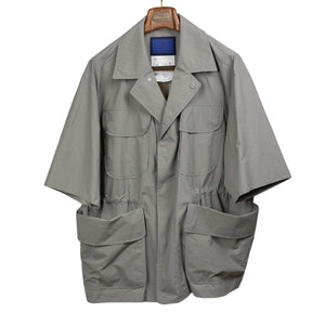 Field shirt jacket in steel grey nylon taslan