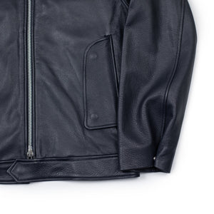 Document FW25 Harrington jacket in navy blue goatskin – No Man