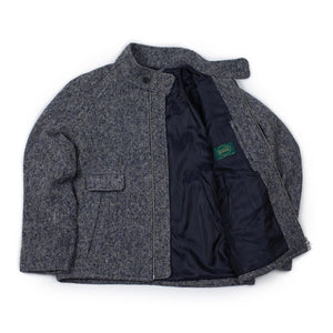 ジャケット・アウター raughlow cocoon tweed jaket(navy) Document FW25 Raglan sleeve blouson in McGee donegal blue
