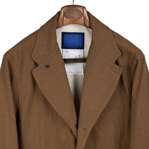 Document FW26 Artisan jacket in camel color cotton twill – No Man