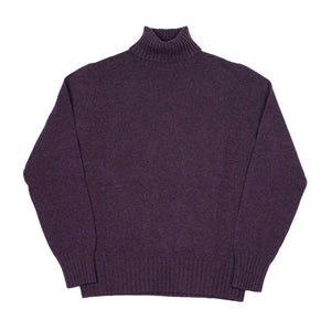 AAmintore turtleneck sweater in dark purple fine gauge wool mix