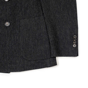 Aaresant double breasted suit in mixed grey Japanese wool cotton denim