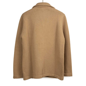 AAlviero single breasted knit jacket in camel color virgin wool (restock)