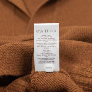 Aagro skipper style polo sweater in tobacco brown wool