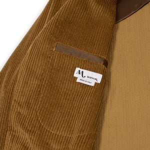 Aauro patch pocket jacket in beige cotton corduroy (suit separates)