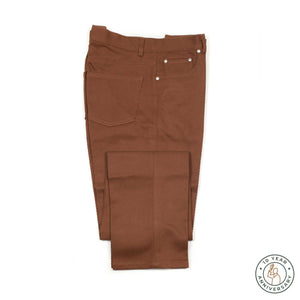 Exclusive Aacero 5-pocket trousers in rust textured cotton twill (10th anniversary capsule)