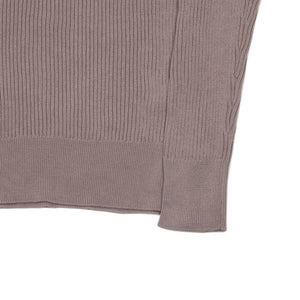AAlgua long sleeve knitted polo shirt in mauve ribbed cotton
