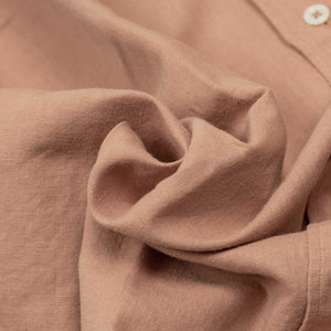 AAmberes long-sleeve club collar shirt in blush pink linen cotton