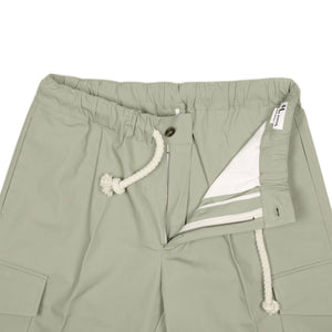 AAtrio drawstring easy shorts in sage green cotton ripstop