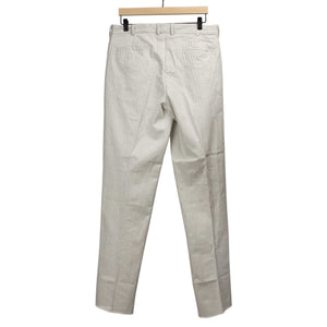 Aantioco pleated trousers in bleached natural cotton herringbone