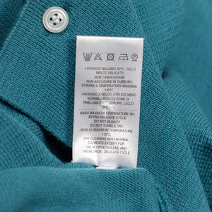 Aars short sleeve knit shirt in teal cotton