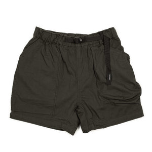 Field shorts in basalt black paneled cotton twill and ripstop