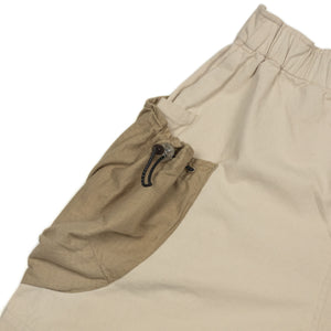 Field shorts in chalk strada paneled cotton twill and ripstop