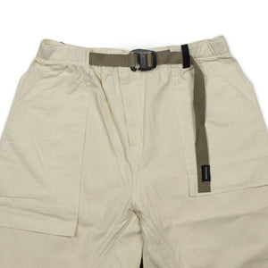 Field pant in earth white cotton paneled twill and ripstop