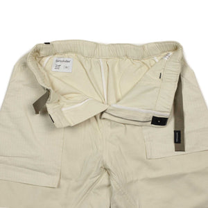 Field pant in earth white cotton paneled twill and ripstop