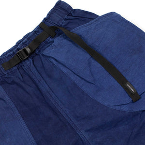 Field shorts in natural indigo paneled cotton twill and ripstop