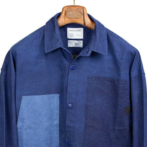 Research shirt in natural indigo cotton ripstop
