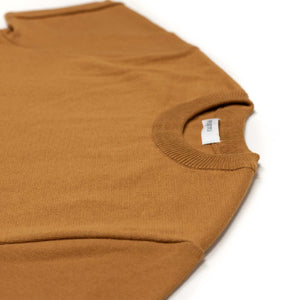 Short sleeve knit t-shirt in caramel brown