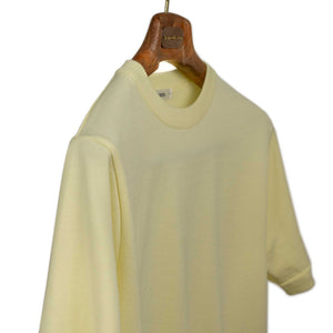 Short sleeve knit t-shirt in lemon cream