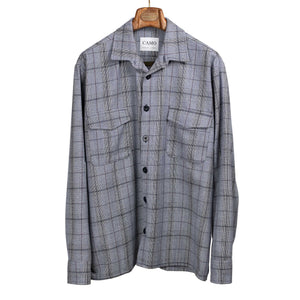 Meydan releaxed shirt jacket in "Sky Check" wool